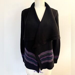Ralph Lauren Black Cardigan with Multi Color Accents